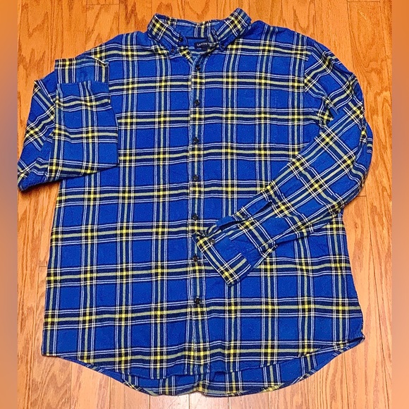 Men's XL Tall 100% Cotton LANDS' END Plaid Flannel Button Down Shirt - Picture 4 of 15